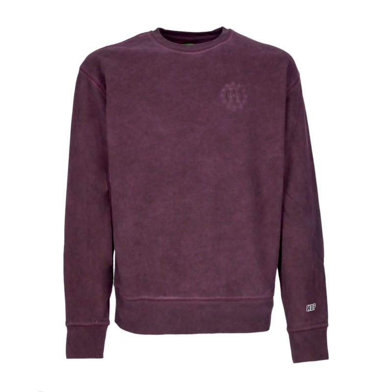 12 Galaxies Faded Crewneck Herren-Sweatshirt mit Rundhalsausschnitt, Weinrot