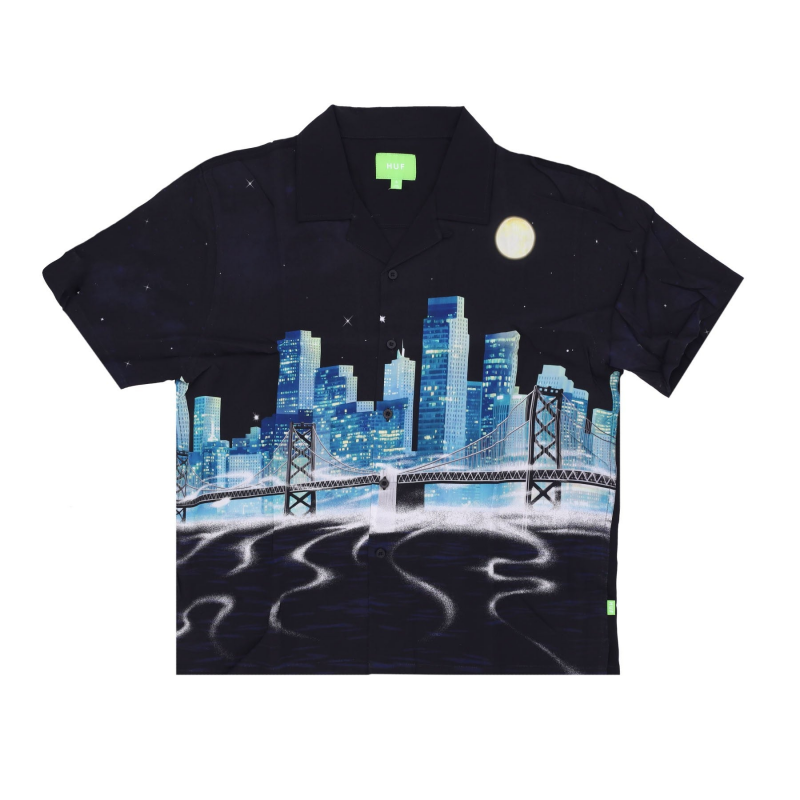Manhattan Herren Kurzarmshirt S/S Top Shirt Schwarz
