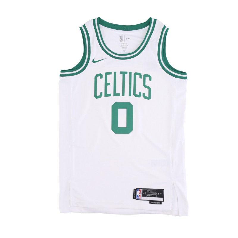 Herren-Basketball-Tanktop Nba Dri-fit Swingman Jersey Association Edition 2022/23 Nr. 0 Jayson Tatum Boscel WeiB