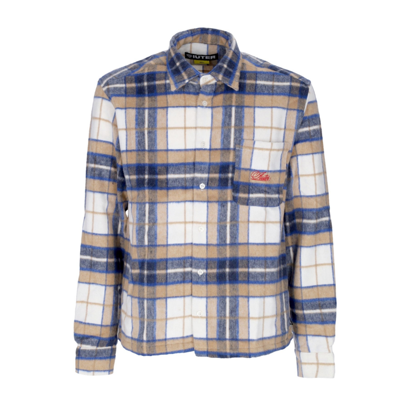 Herren-Langarm-Century-Schottenhemd in Beige
