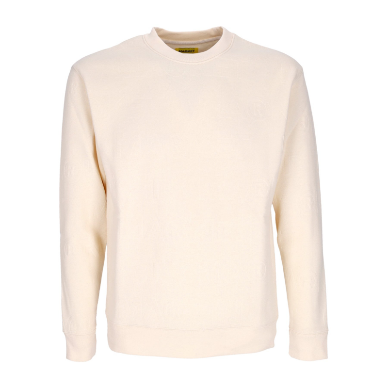 Herren-Sweatshirt mit Rundhalsausschnitt, Pragedruck, Fleece, Rundhalsausschnitt, Kokosnuss