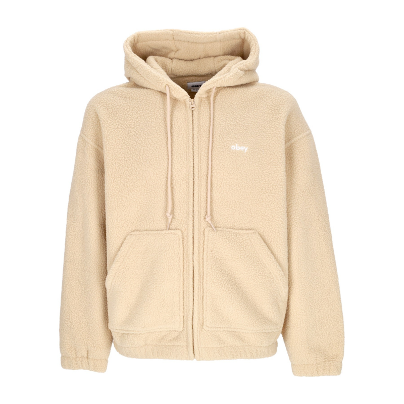 Herren Gaze Hood Jacket Oat Milk Zip Hoodie