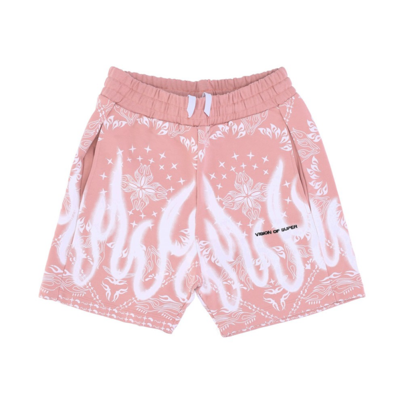 Herren-Trainingsshorts mit Bandana-Print, Rosa