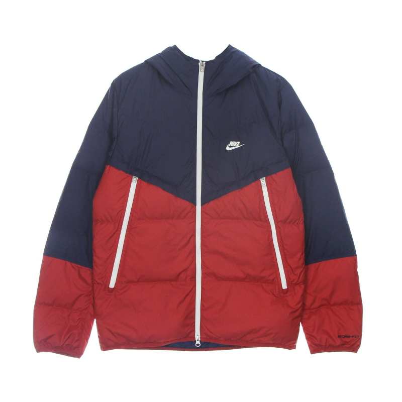 Storm Fit Windrunner Kapuzenjacke Herren Daunenjacke Midnight Navy/Gym Red/Sail/Sail