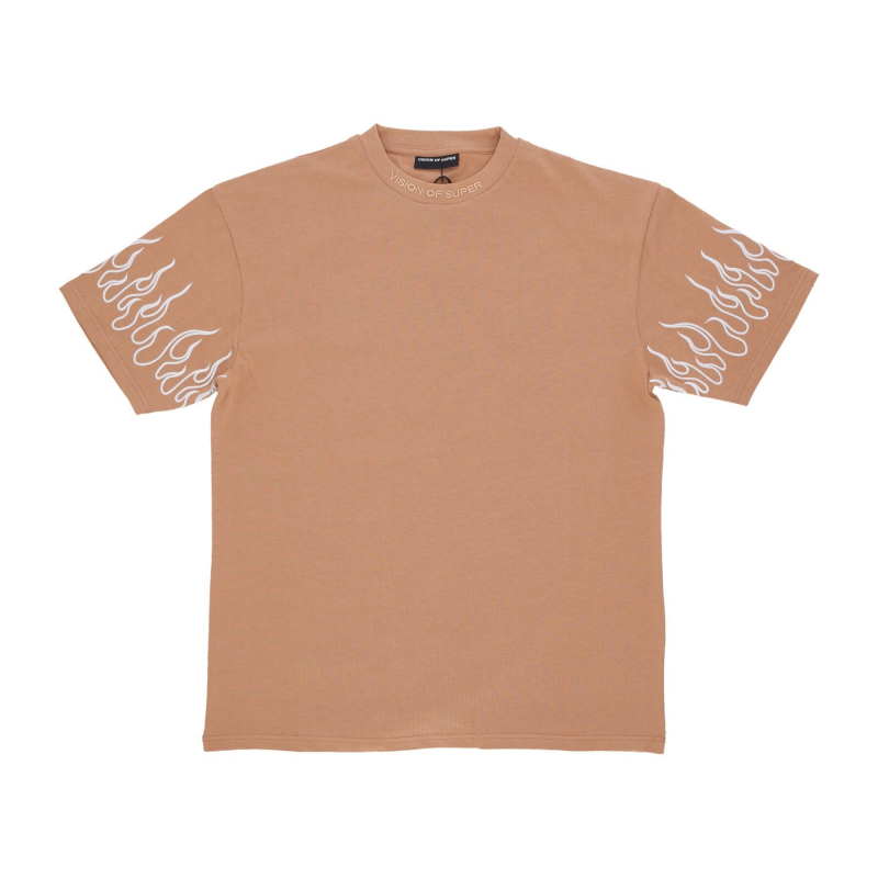 Herren T-Shirt Stickerei Flame Tee Terrakotta