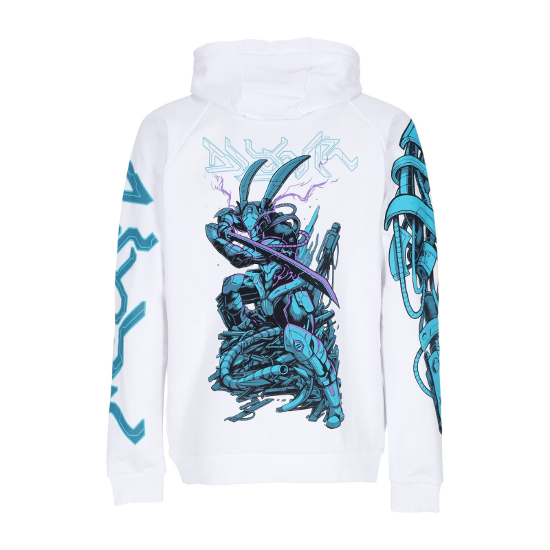 Leichtes Kapuzen-Sweatshirt fur Herren, Ninja Rabbit Hoodie, WeiB