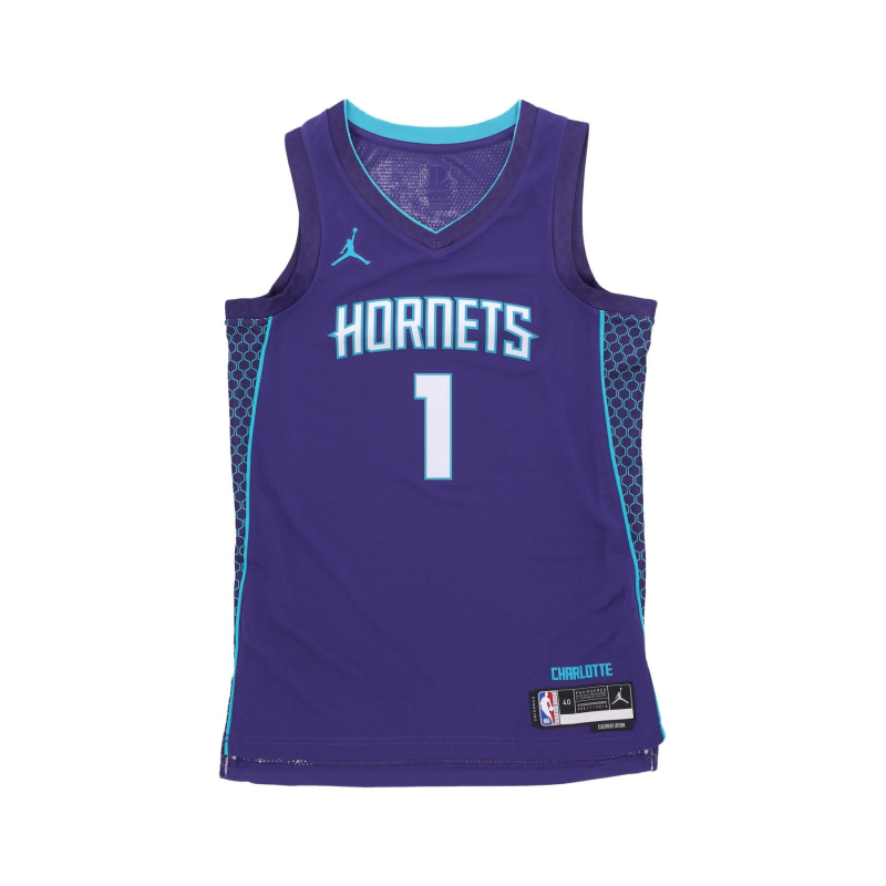 Herren-Basketball-Tanktop NBA Statement Edition 22 Dri-Fit Swingman-Trikot Nr. 1 Lamelo Ball Chahor New Orchid