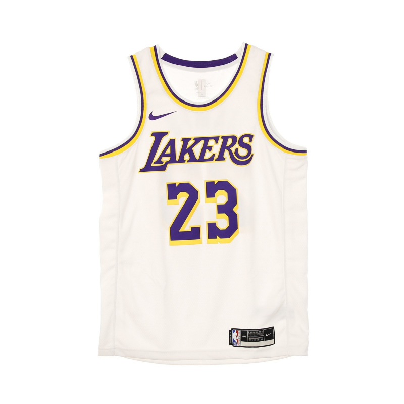 Herren-Basketball-Tanktop Nba Swingman Jersey Association Edition 2020 Nr. 23 Lebron James Loslak WeiB