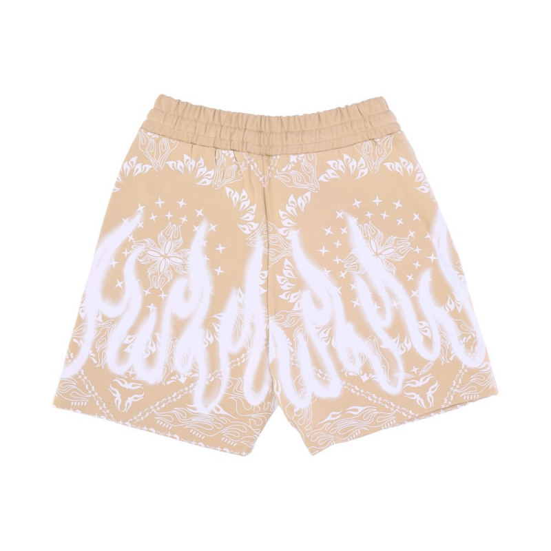 Kurze Trainingshose Herren Shorts mit Bandana-Print Beige