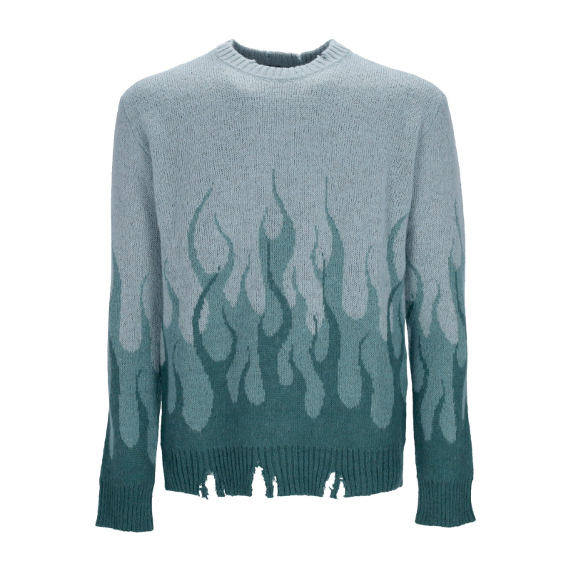 Double Flames Herrenpullover L/s Pullover Balsamgrun