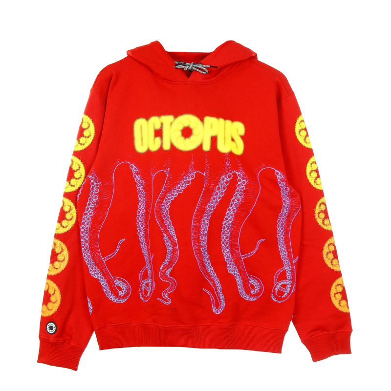 Leichtes Herren-Sweatshirt mit Kapuze, verschwommener Kapuzenpullover, Rot