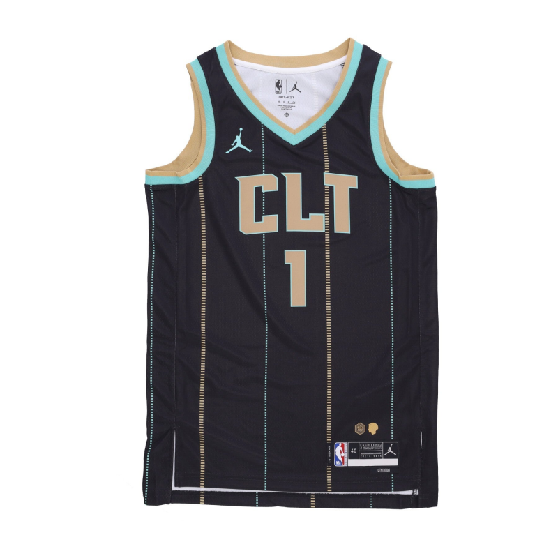 Herren-Basketball-Tanktop NBA City Edition 22 Dri-Fit Swingman-Trikot Nr. 1 Lamelo Ball Chahor