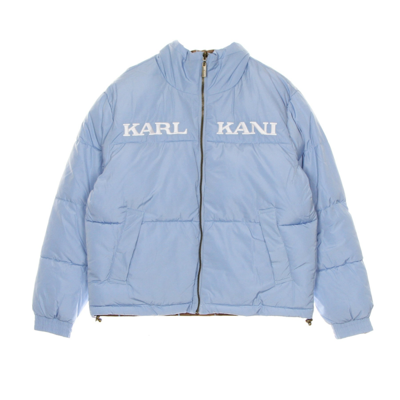 Retro-Wende-Pufferjacke fur Damen in Hellblau/Braun