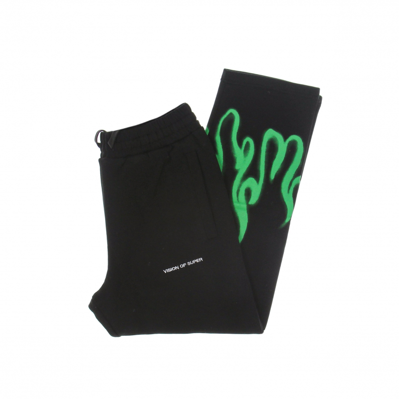 Leichte Herren-Trainingshose Spray Flames Hose Schwarz/Grun
