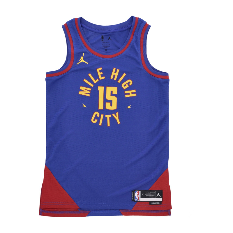 Herren-Basketball-Tanktop Nba Dri Fit Swingman Jersey Statement Edition Nr. 15 Nikola Jokic Dennug Rush Blue/Team Crimson