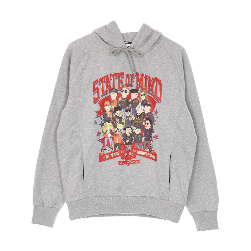 Leichtes Herren-Sweatshirt mit Kapuze zum 10-jahrigen Jubilaum von All Star5 in Grau