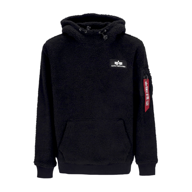 Herren Kapuzenpullover Teddy Hoodie Schwarz