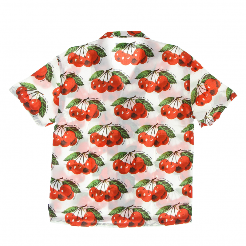 Herren Kurzarmhemd Cherry Allover Shirt WeiB