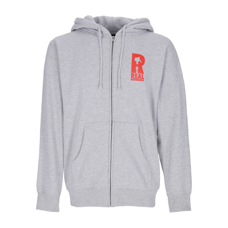 Herren Hydrant Zip Hoodie Grau/Rot