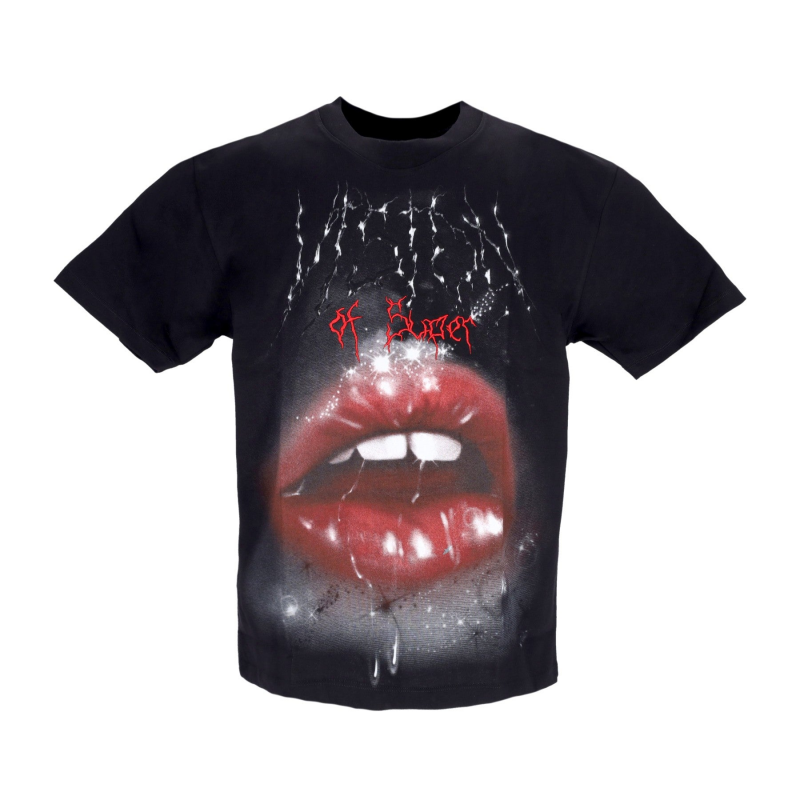 Herren Rock Mouth Print Tee Schwarzes T-Shirt