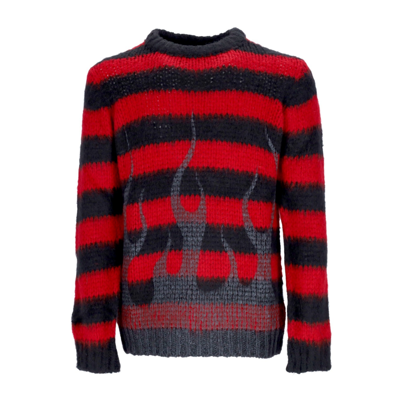 Schwarzer Flammenpullover, roter Herrenpullover