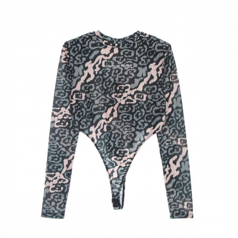 Body Woman Allover Leopard Body Rosa/Grau