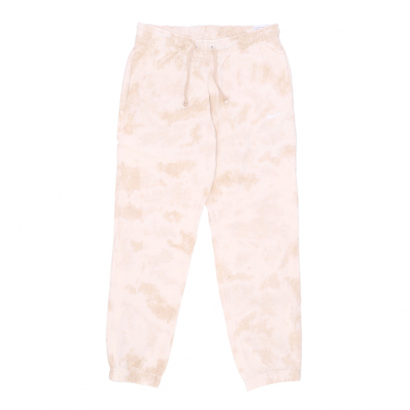 Leichte Trainingshose Damen Sportswear Mittelhohe Cloud-Dye-Jogginghose Sanddrift/WeiB