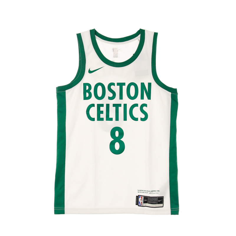 Herren-Basketball-Tanktop Nba Swingman Jersey City Edition 2020 Nr. 8 Kemba Walker Boscel WeiB/Klee