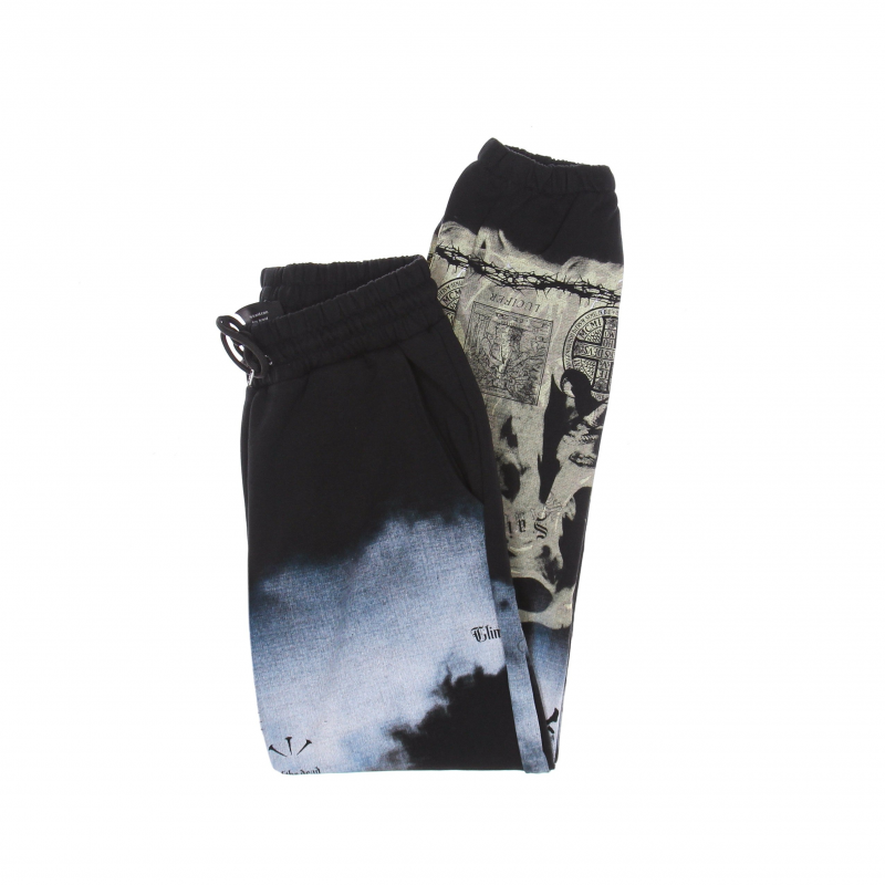 Clouds & Flames Herren-Trainingsanzug, leicht, Schwarz/Mehrfarbig