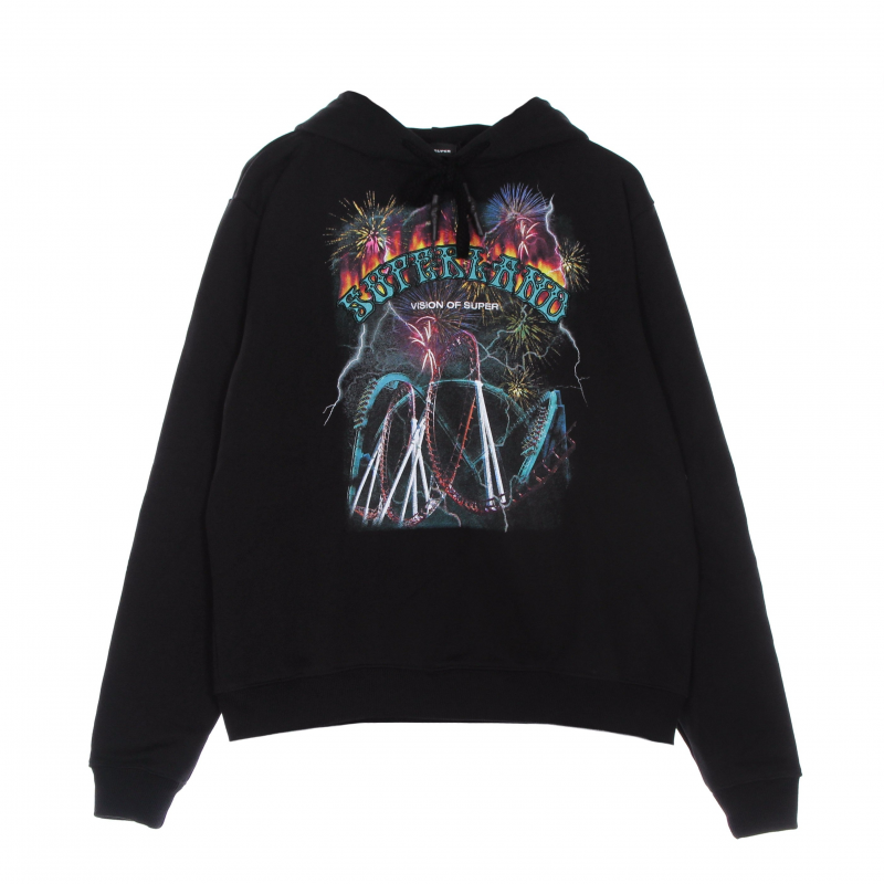 Lightweight Hoodie Man Rides Print Hoodie Black
