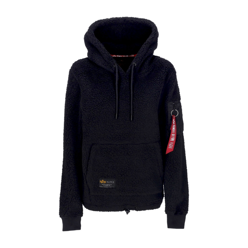 Damen Hoodie Teddy Hoodie Wmn Schwarz