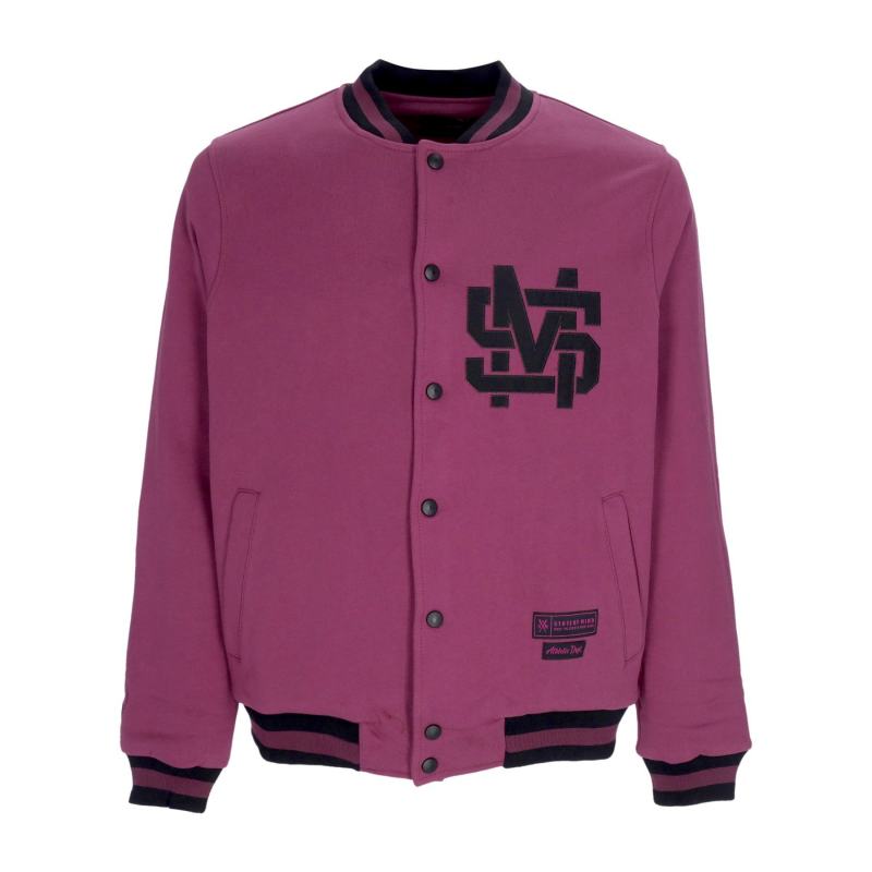 Herren-College-Sweatshirt mit Monogramm-Varsity-Lila