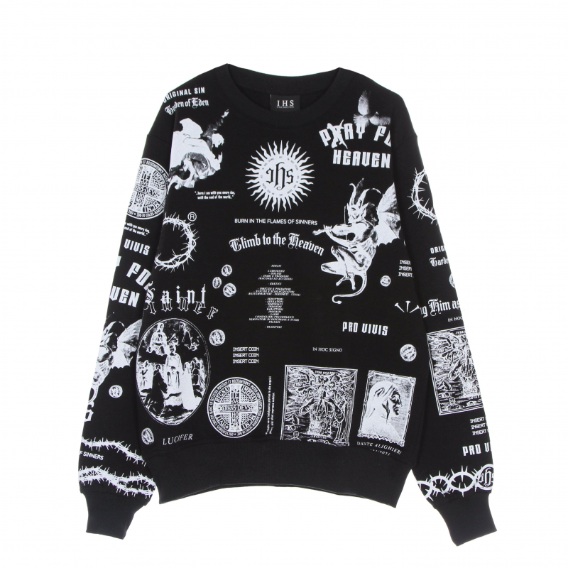 Leichter Crewneck Man Solid Manifesto Sweatshirt Schwarz