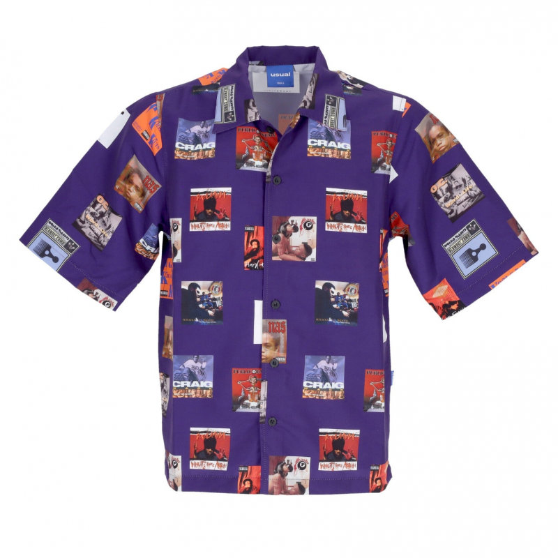 Kurzarm-Hemd fur Herren, violett