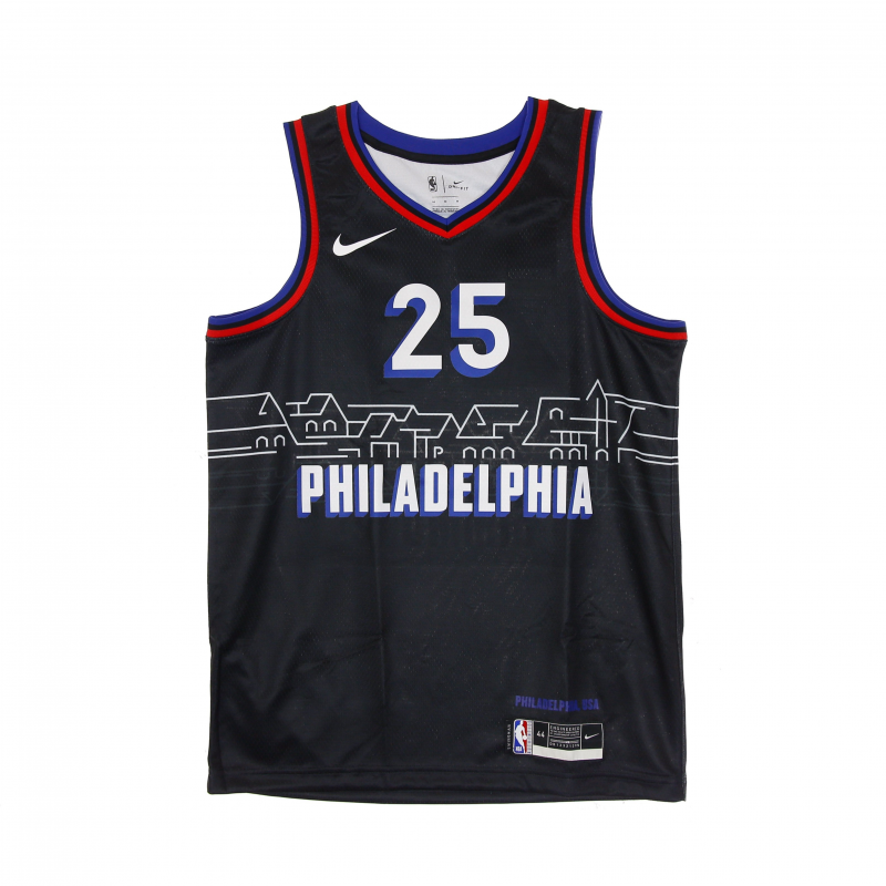 Herren-Basketball-Tanktop Nba Swingman Jersey City Edition 2020 Nr. 25 Ben Simmons Phi76e Schwarz