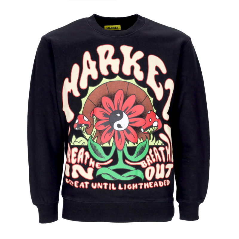 Herren-Sweatshirt mit Rundhalsausschnitt Breathwork Crewneck-Sweatshirt Schwarz