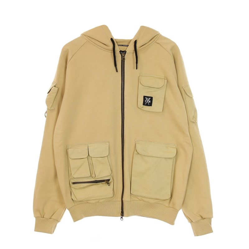Leichter Kapuzenpullover mit ReiBverschluss fur Herren von Retrofuture Beige