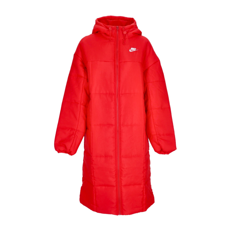 Lange Daunenjacke fur Damen W Thermic Classic Parka University Rot/WeiB