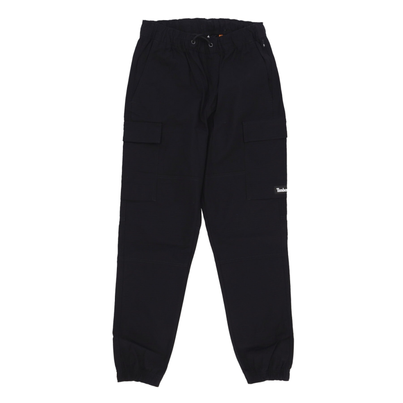Lange Herren-Cargo-Ripstop-Hose Schwarz