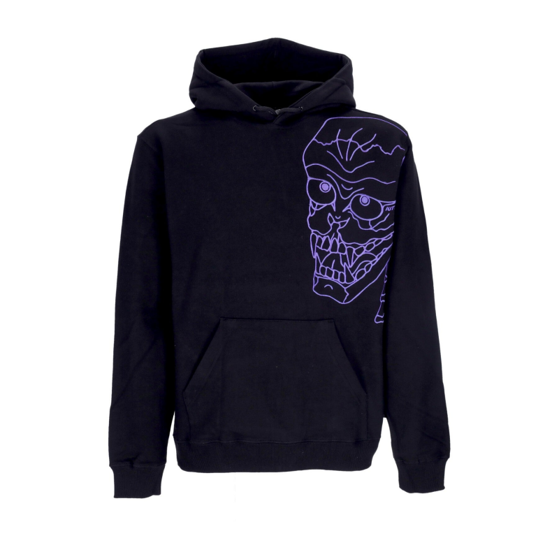 Leichter Kapuzenpullover fur Herren, Totenkopf-Kapuzenpullover, Schwarz/Violett