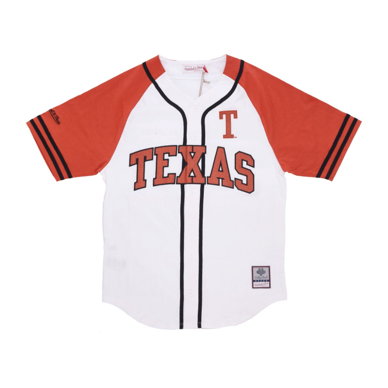 Herren NCAA Practice Day Trikot mit Knopfleiste vorne, Texlon, WeiB