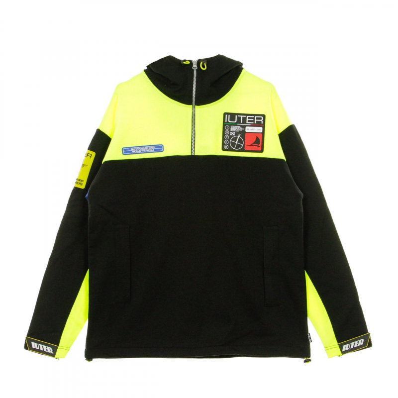 Leichtes Herren-Sweatshirt mit Kapuze und ReiBverschluss, Challenge Hoodie, Schwarz