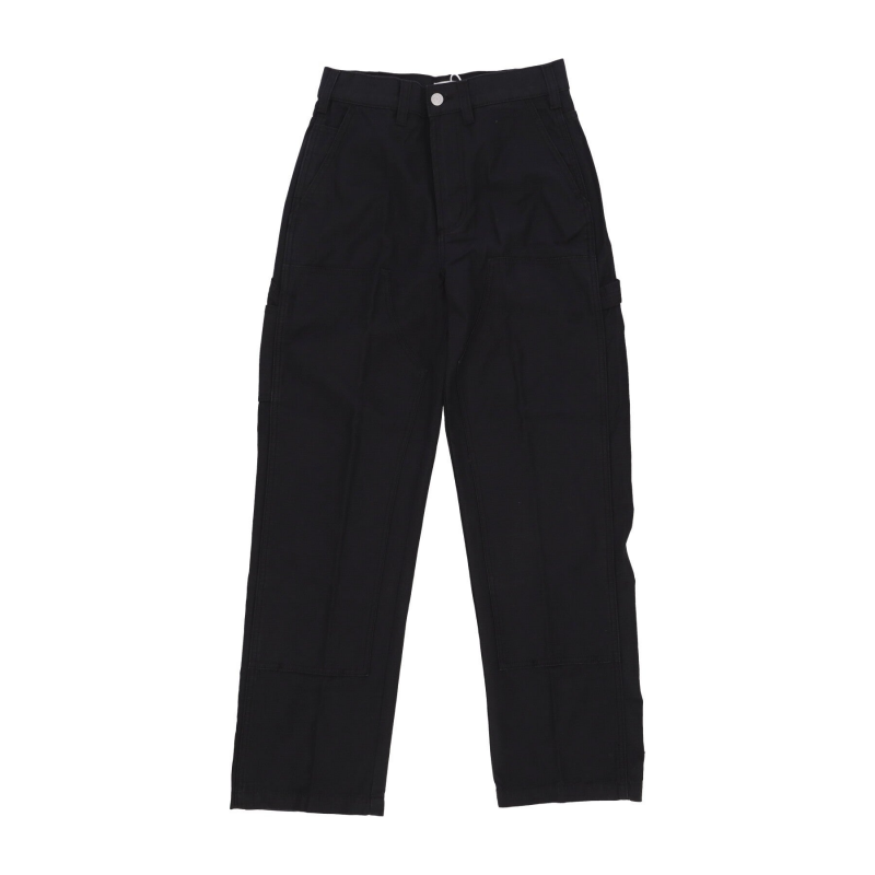 Lange Herren-Carpenter-Hose Big Timer Twill mit doppeltem Kniebund, Schwarz