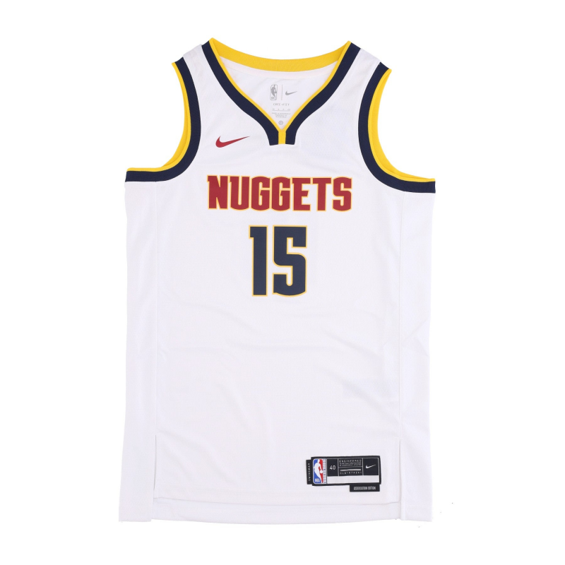Herren-Basketball-Tanktop NBA Dri-Fit Swingman-Trikot No Association Edition 2022/23 Nr. 15 Nikola Jokic Dennug WeiB