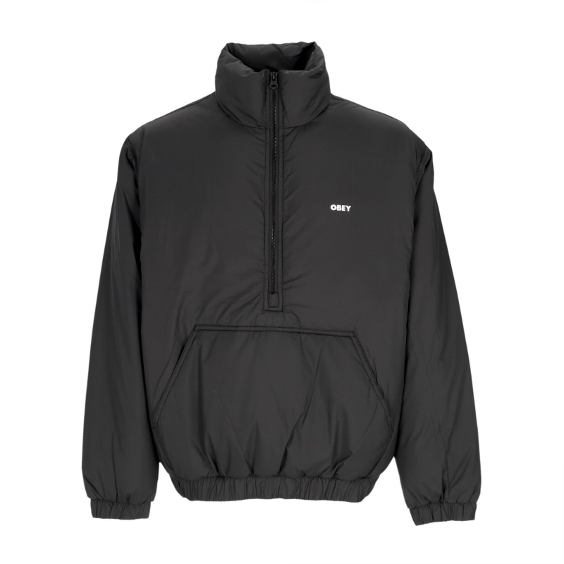 Anorak Daunenjacke Herren Studio Mock Neck Anorak Schwarz