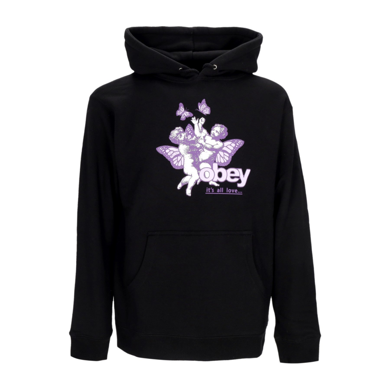 Cherubs It's All Love 2 Basic Kapuzen-Fleece-Hoodie fur Damen in Schwarz