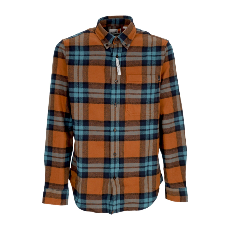 Herren-Langarmhemd L/S, kariertes Hemd aus schwerem Flanell, Arganol