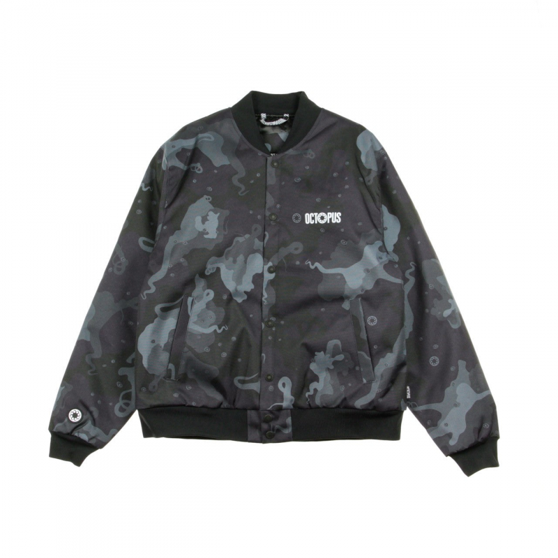 Herren Bomberjacke Camo Varsity Jacke Schwarz