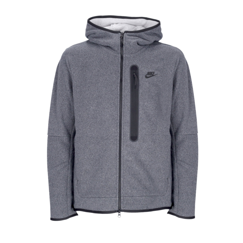Herren-Hoodie mit ReiBverschluss, Sportswear Tech Fleece, Winter-Hoodie mit durchgehendem ReiBverschluss, Schwarz/Schwarz
