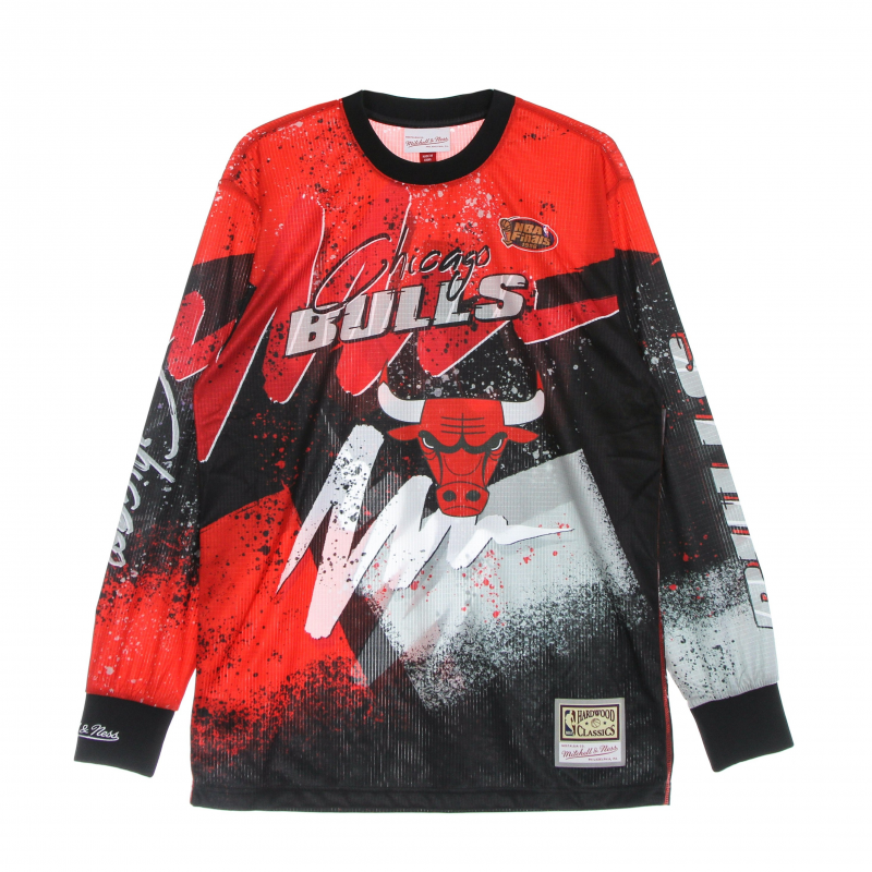 Herren Langarm-T-Shirt Nba Hyper Hoops Moto L/s Hardwood Classics Chibul Rot